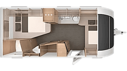 Knaus Südwind 500 UF 60Y Çekme Karavan Yerleşim